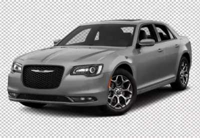 Gray color car in transparent background 