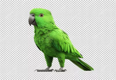 Vibrant Green Parrot PNG Cutout for Digital Design Projects image