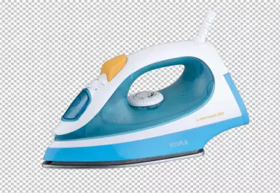 Side view of realistic colorful electric iron positioned PNG