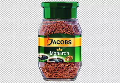 view of fresh roasted coffee beans on a glass jar on