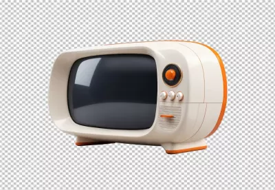 Nostalgic Retro Television Set with Orange Accents Capturing Vintage Entertainment Era image