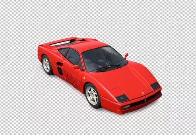 Iconic Red Italian Ferrari Sports Car Isolated on White Background image