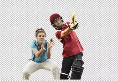 Cricket player isolated on png