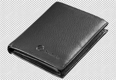 Elegant Black Leather Wallet with Mercedes Benz Logo for Luxury Accessories image