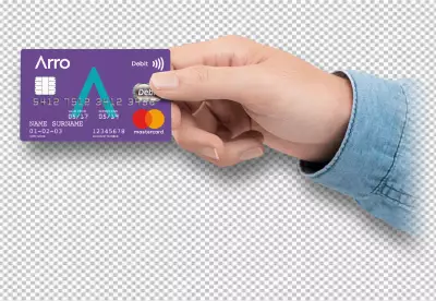 Flat Holographic Credit Card Floating Above Glossy  PNG