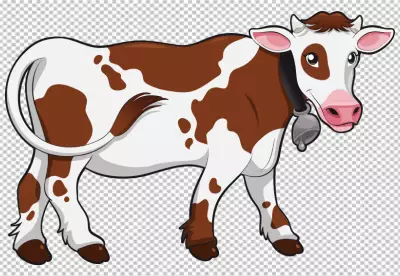 view of cow grazing transparent background 