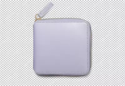 Stylish Light Purple Leather Wallet Featuring Gold Zipper and Modern Design image