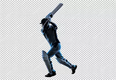 Concept of Batsman playing cricket championship PNG