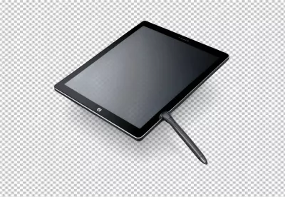 Sleek Black Digital Tablet Device with Stylus Pen for Creative Productivity image