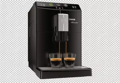 A coffee maker with a cup of coffee on it transparent background