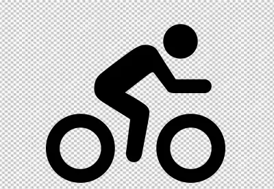 Adult people and children riding on sports road and walking bicycles PNG