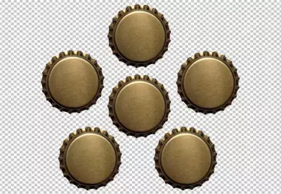 icon Golden crown bottle caps top and bottom view Isolated 