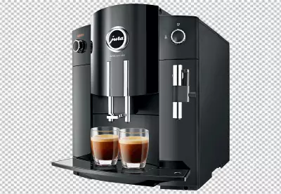 A coffee maker with a cup of coffee on it