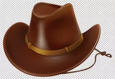 Cowboy hat on isolated transparent BG PNG
