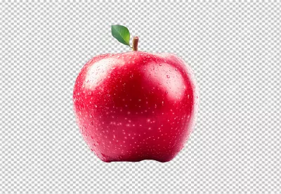 Vibrant Fresh Red Apple with Water Drops Healthy Fruit Close-up Studio Shot image