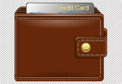Brown leather wallet with a credit card inside for financial transactions image