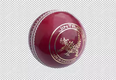 Red leather ball on transparent background PNG