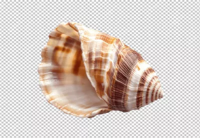 Beautiful Spiral Seashell PNG Cutout for Ocean and Marine Designs image
