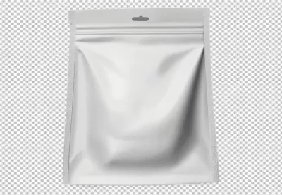 Blank White Stand Up Pouch Doypack with Zipper and Euro Slot Mockup for Product Packaging image