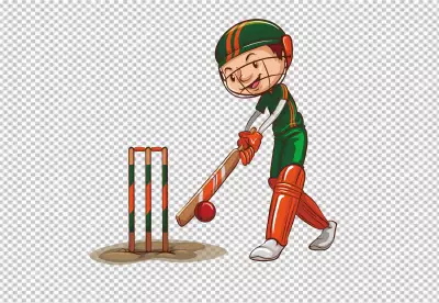 Cricket player on transparent background  PNG