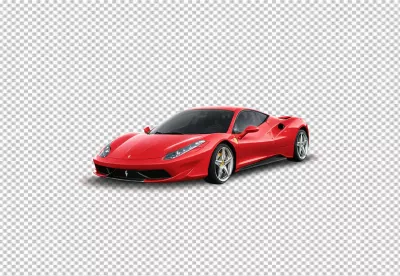 Dynamic Red Ferrari Sports Car Modern Automotive Design on White Background image