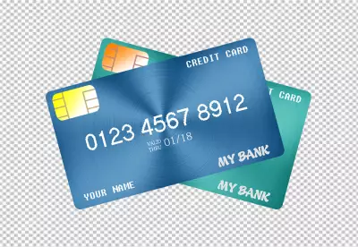 Set of Credit Cards vector mockups isolated PNG