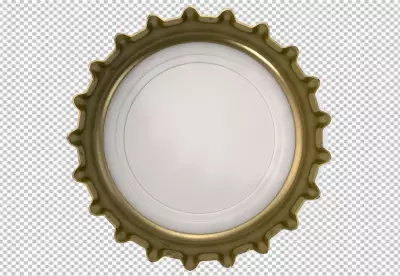 Golden bottle Crown cap transparent background