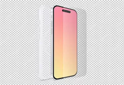 Modern iPhone 15 Pro Max with Clear Protective Case and Screen Protector image