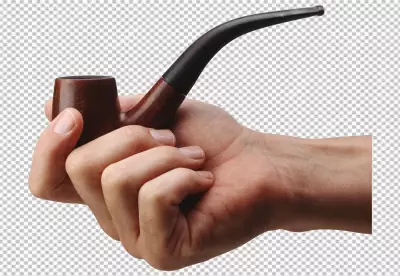 A cigarette with smoke coming on transparent background