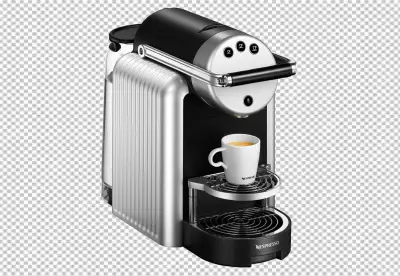 Hands installing filter into coffee maker