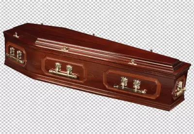PNG Coffin with Skeleton Hands Isolated on