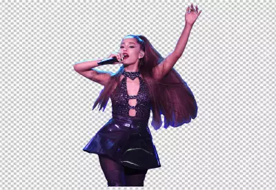 Woman in Black Outfit Singing also Dancing snd sowing har hand