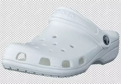 White Color Crocs on a white background Rubber shoes
