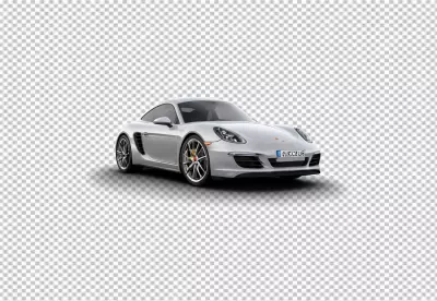 Sleek Silver Porsche Sports Coupe with Dynamic Design on White Background image