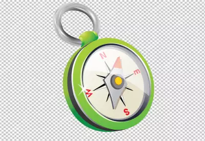 Compass with world map PNG background