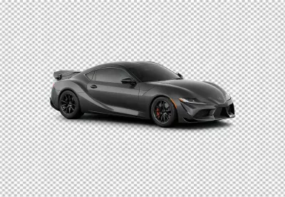 Modern Dark Grey Toyota Supra Sports Car Isolated on White Background image