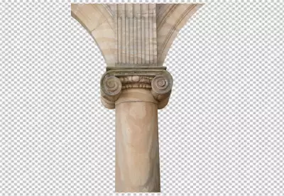 Greek and realistic antique white columns composition with white ancient png