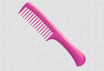 Hairbrush or comb on PNG background