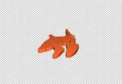 3D Rendered Orange Abstract Polygonal Creature Isolated on Black Background image