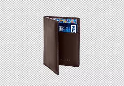 Elegant Brown Leather Wallet with Credit Cards Financial Security and Modern Payment image