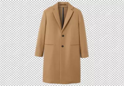 wool coat isolated on PNG BG