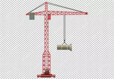 construction vehicles isolated on transparent background