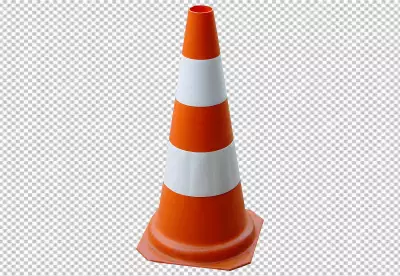 Road construction cone standing and lying PNG