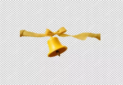 Vibrant Golden Yellow Bell with Elegant Decorative Ribbon image