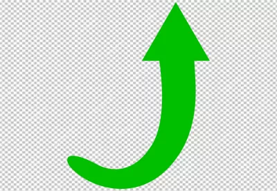 Green Upward Arrow on Black Background