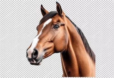 Majestic Bay Horse Head Profile PNG Cutout for Design Projects image