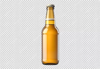 Refreshing Cold Beer Bottle with Condensation PNG Cutout image