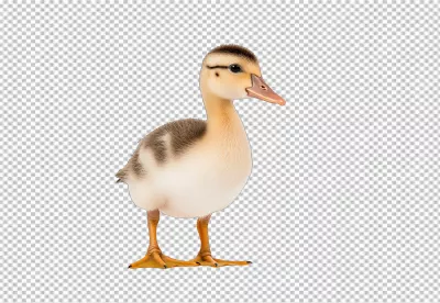 Adorable Small Duckling Standing for Cute Animal Designs and Educational Projects image