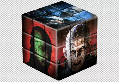 Hellraiser Puzzle Cube with Iconic Cenobite Characters and Horror Imagery image