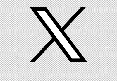 Abstract Black X Symbol with White Diagonal Stripe on a Clean Background image